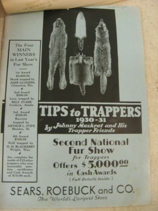 Sears,  Roebuck & Co.  Tips To Trappers 1930 - 31 32 Page Booklet,  Tags