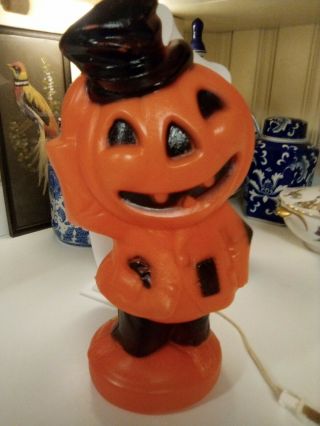 Vintage Halloween Light Pumpkin Man Blow Mold Empire 1969