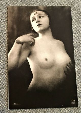 Vintage 1920s French Nude Woman Paris Mandel - Noyer Photo Post Card