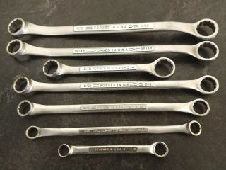 Vintage Craftsman 7 Pc Box Offset Wrench Usa Forged Steel Set (3/8 " X 13/16 ")
