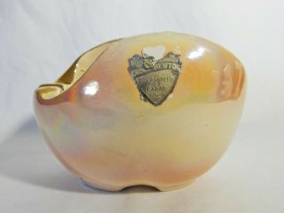 Vintage Australian Crown Newton Lustreware Lustre Ware Vase Pot Dish Gold Pink