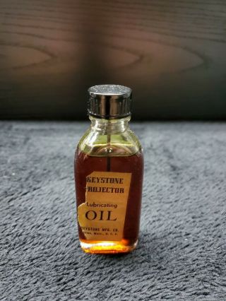Vintage Keystone Movie Projector Lubricating Oil Made In Usa More Than Half Way