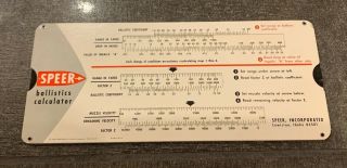 Vintage 1956 Speer Ballistics Calculator