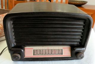 1948 General Electric Ge Model 102 Vintage Art Deco Bakelite Vacuum Tube Radio