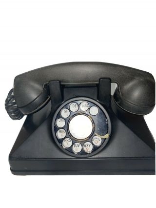 Vintage Bakelite 1940s Black Rotary Dial Telephone North Electric Mfg Co