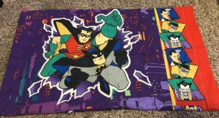 Vintage 1995 Batman/robin Pillowcase With Joker,  2 - Face,  Riddler
