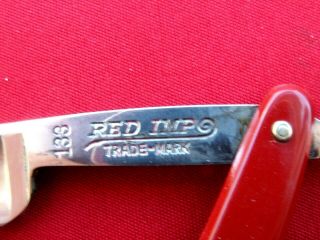 Shave Ready RED IMP 133 Straight Razor For Morris Mfg.  (By DOVO) 2