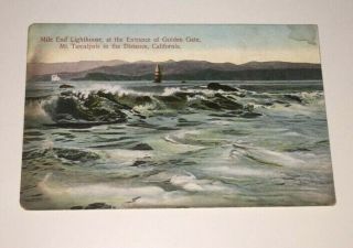 Vintage Postcard Mile End Lighthouse Ent,  Of Golden Gate Cal Penny Pc