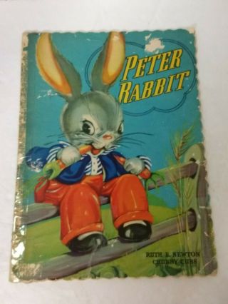 Vintage Oversized 1938 " Peter Rabbit " Ruth E.  Newton Chubby Cubs Whitman Book