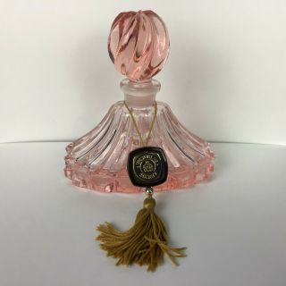 Victoria’s Secret Vintage Pink Glass Perfume Bottle With Ground Stopper Hang Tag