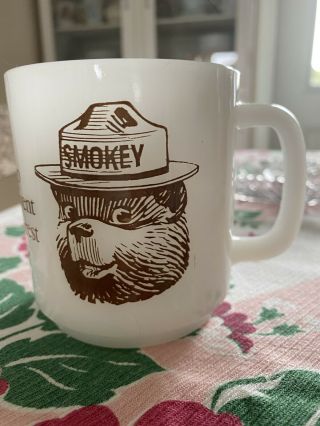 Vintage Glasbake Unmarked Smokey The Bear Mug