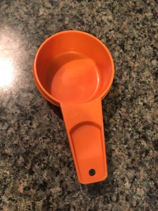 Vintage Tupperware Measuring Cup —harvest Orange - 1/4 Cup 766 - 5