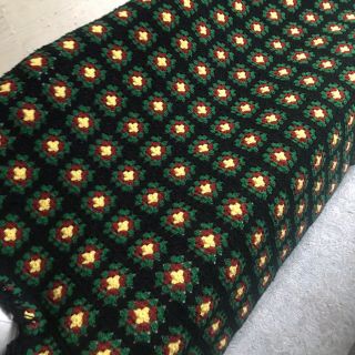 Vintage Granny Square Crochet Afghan Blanket 82” X 58 “