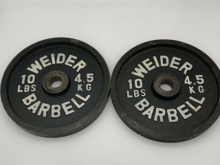 Vintage Weider Standard Weight Plate Set Of 2 - 10 Lb Plates