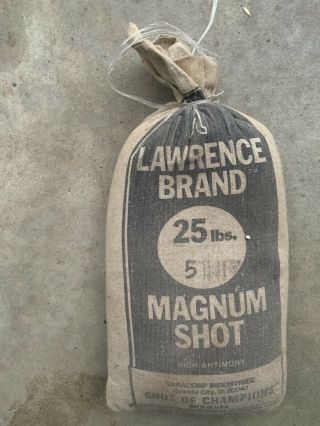 Vintage Lawrence Brand 25 Lbs.  No.  5 Magnum Shot