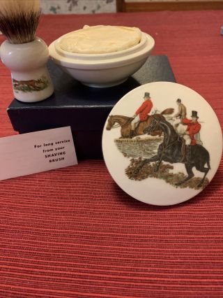 Rooney " Fox Run " English Porcelain Shave Brush And Soap Bowl