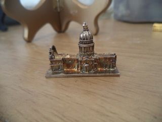 Vintage St.  Pauls Cathedral Miniature White Metal 1 " H X 2 3/8 " L X 1/2 " W