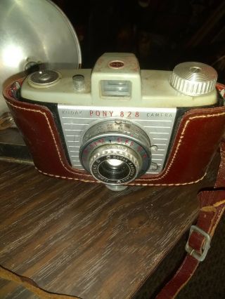 Kodak Pony 828 Vintage collector Film Camera With Kodak Leather Case & Strap 2