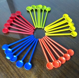 Vintage Bodum Swiss Made Plastic 30 Spoons 5.  5 "