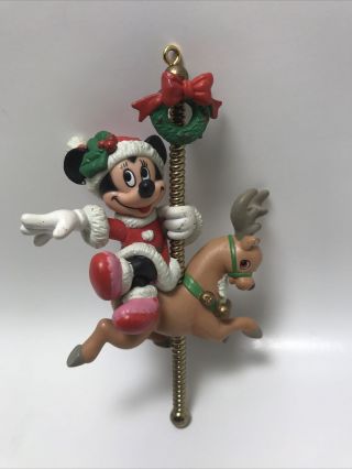 Vintage Grolier Disney Christmas Ornament Minnie Clause (approx 3.  5”)