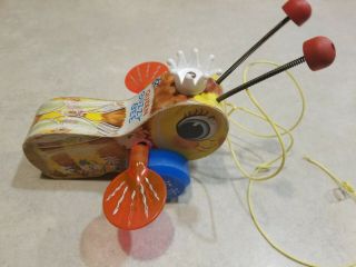 Vintage Fisher Price Pull Toy Queen Buzzy Bee 444