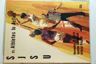 1974 San Jose State University Vs Athletes In Action - Vintage Basketball Program
