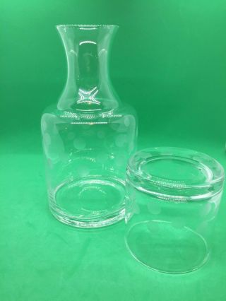 Vintage Bedside Etched Tumble - Up Water Set Carafe Tumbler - Perfect For Hostess