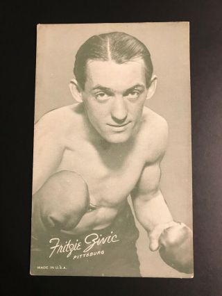 Vintage 1930’s Fritzie Zivic Exhibit Supply Co.  Arcade Boxing Card Pittsburgh Pa