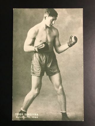 Vintage 1920’s Teddy Sandivina Exhibit Supply Co.  Arcade Boxing Card