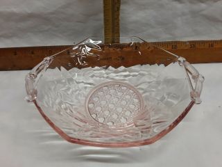 Vintage Pink Depression Glass Bowl.  Art - Deco?