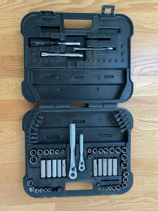 Vintage Sears Craftsman 63 - Piece Socket Wrench Set Metric And Sae W Plastic Case