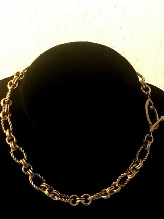 Vintage Oscar De La Renta Chain Necklace Toggle Clasp Or Double Bracelet Signed
