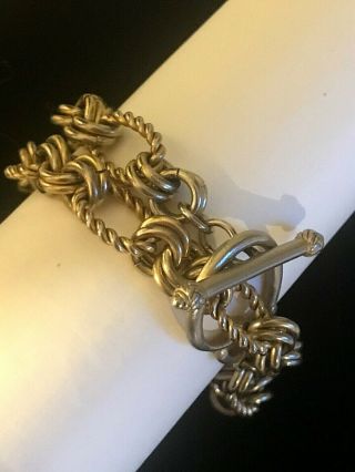 Vintage Oscar de la Renta Chain Necklace Toggle Clasp or Double Bracelet Signed 2
