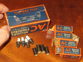 Nos 4 Vintage Pre - War Ac Spark Plugs 2 - C Gas Engine Model Airplanes Tether Cars