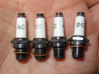NOS 4 Vintage Pre - War AC SPARK PLUGS 2 - C Gas Engine Model Airplanes Tether Cars 2