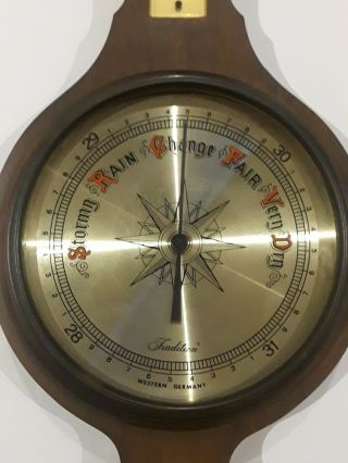 Vintage TRADITION Barometer West Germany Banjo Style Weather Station Thermometer 3