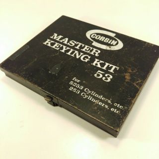 Vintage Corbin Master Keying Kit Locksmith Set 53 Metal Case