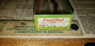 Vintage Creek Chub Spinning Jointed Pikie 9433 Black Scale In Correct Box 2