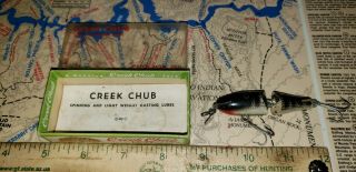 Vintage Creek Chub Spinning Jointed Pikie 9433 Black Scale In Correct Box 3
