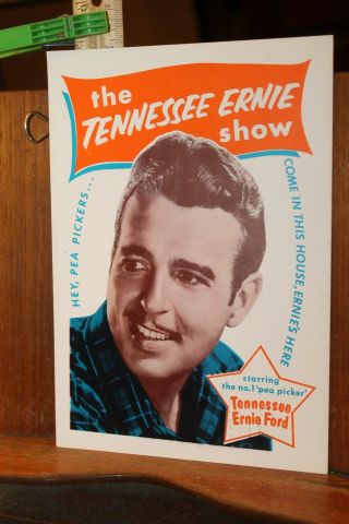 Vintage Tennessee Ernie Ford Promo Postcard Knoxville Tn Wnox