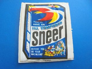 Vintage Ill Tempered Sneer Wacky Packages Type Puffy Refrigerator Magnet