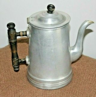 Vintage Aluminum Tea / Coffee Pot With Wood Handle Shabby Chic