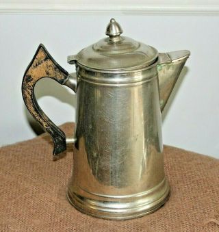 Vintage 5 Pint Rochester (nickel Plated Copper) Coffee Pot With Wood Handle