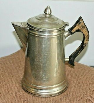 Vintage 5 Pint Rochester (Nickel plated Copper) Coffee Pot with Wood Handle 2