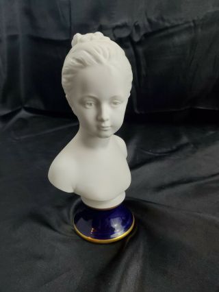 Vintage Porcelain Bust Of Young Lady Girl Goumoy Labesse Limoges France 8 " Tall