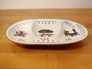 Vintage Stangl Pottery Kiddieware Divided Dish Bowl Train Theme
