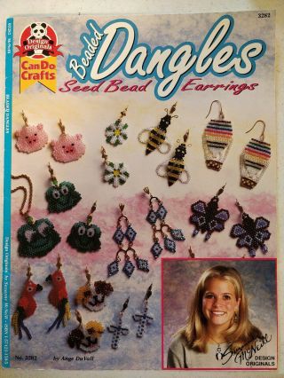 Vintage Design Originals Beaded Dangles Seed Bead Earrings Leaflet Item6