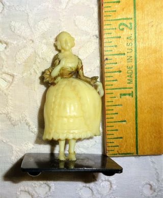 Vintage Dollhouse Miniature Victorian Lady In Gown Faux Ivory Toy Figurine Japan