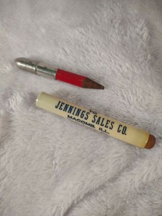 Vintage Mcdonough Co Macomb Ill Illinois Bullet Pencil Jennings Sales Hog Market