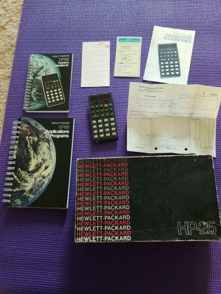 Hp - 25 Vintage Led Hewlett - Packard Scientific Calculator Top Part Box Booklets